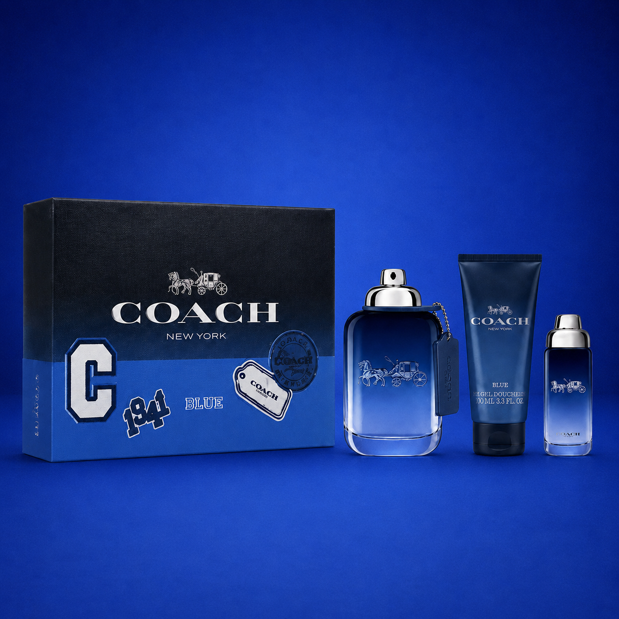 COACH BLUE SET 3PC 3.3 OZ EDT