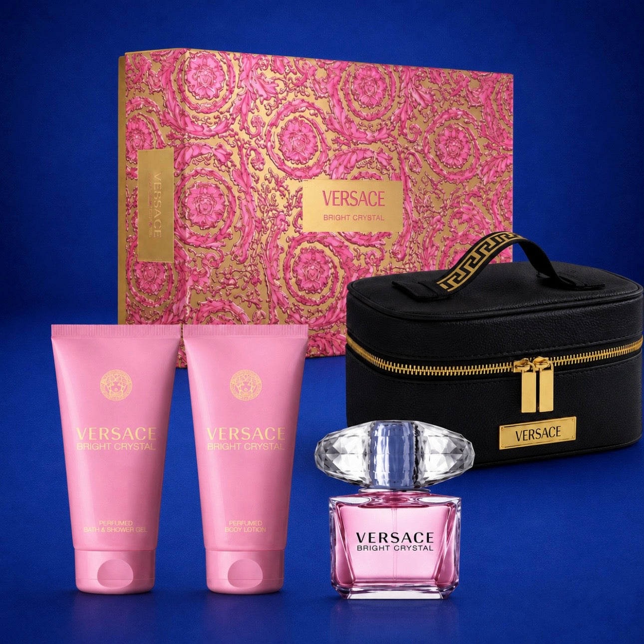 VERSACE BRIGHT CRYSTAL SET
4PC BAG 3.0 OZ EDT