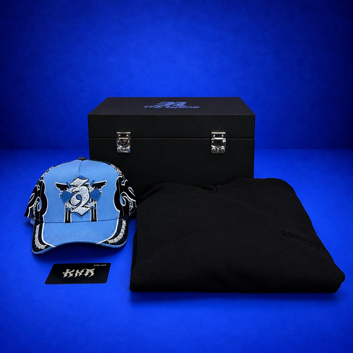 SHIFU AZUL, HOODIE Y BAUL
